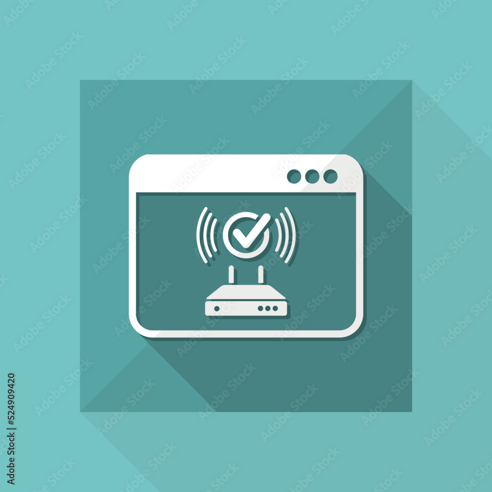 Poster router check - vector flat minimal icon