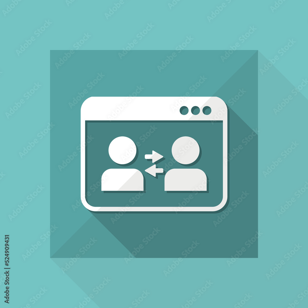Poster network user - vector flat minimal icon