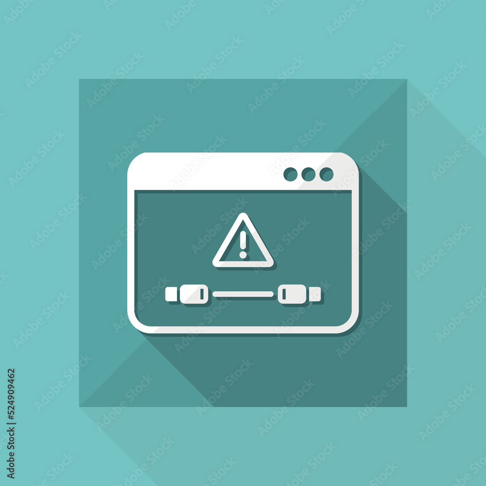 Poster cable connection error alert - vector flat minimal icon