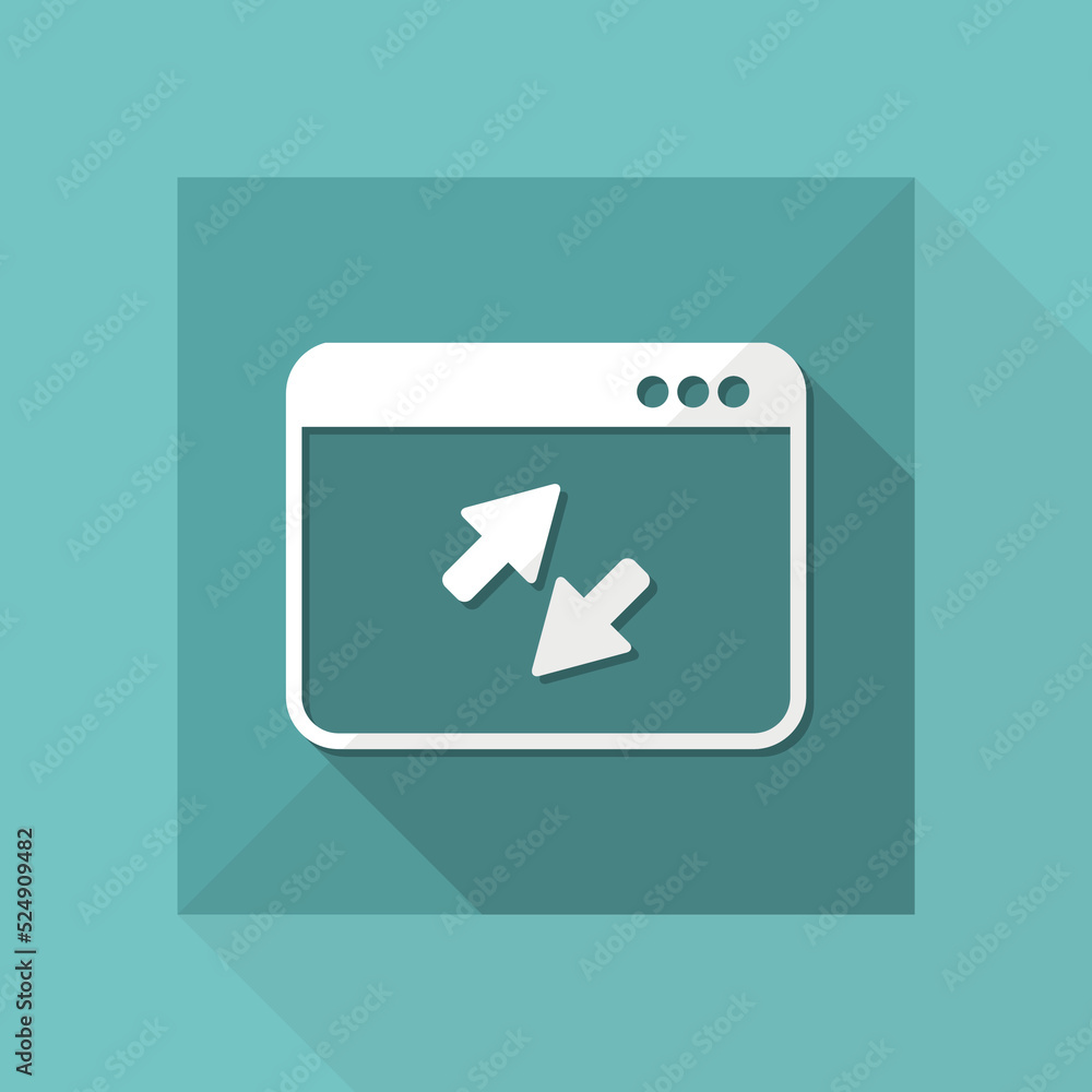 Poster transfer application window - vector flat minimal icon