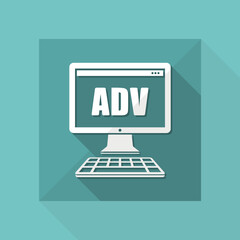 Computer advertising - Vector flat minimal icon