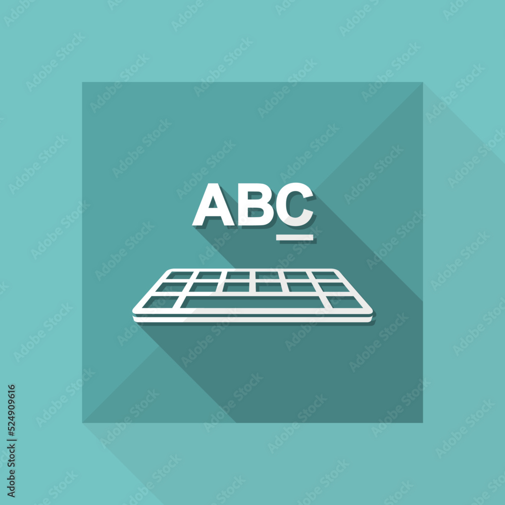 Poster keyboard type - vector flat minimal icon