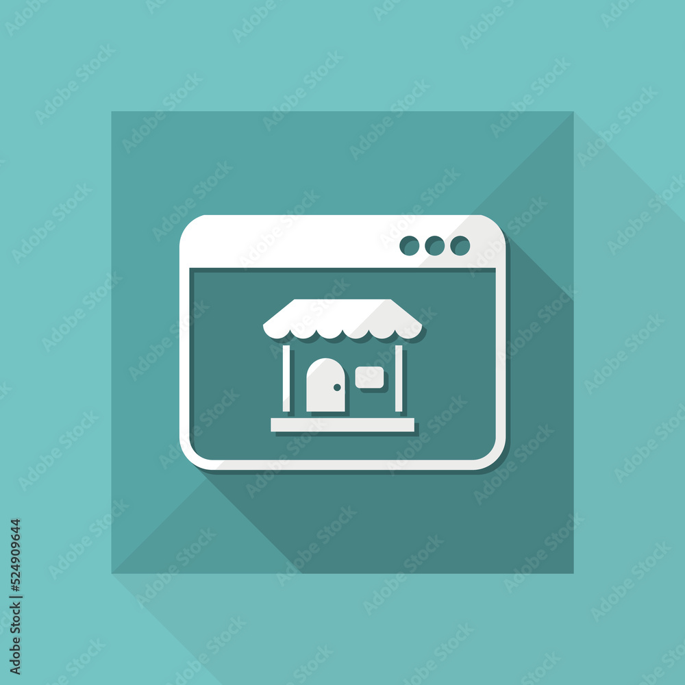 Poster e-commerce application window - vector flat minimal icon