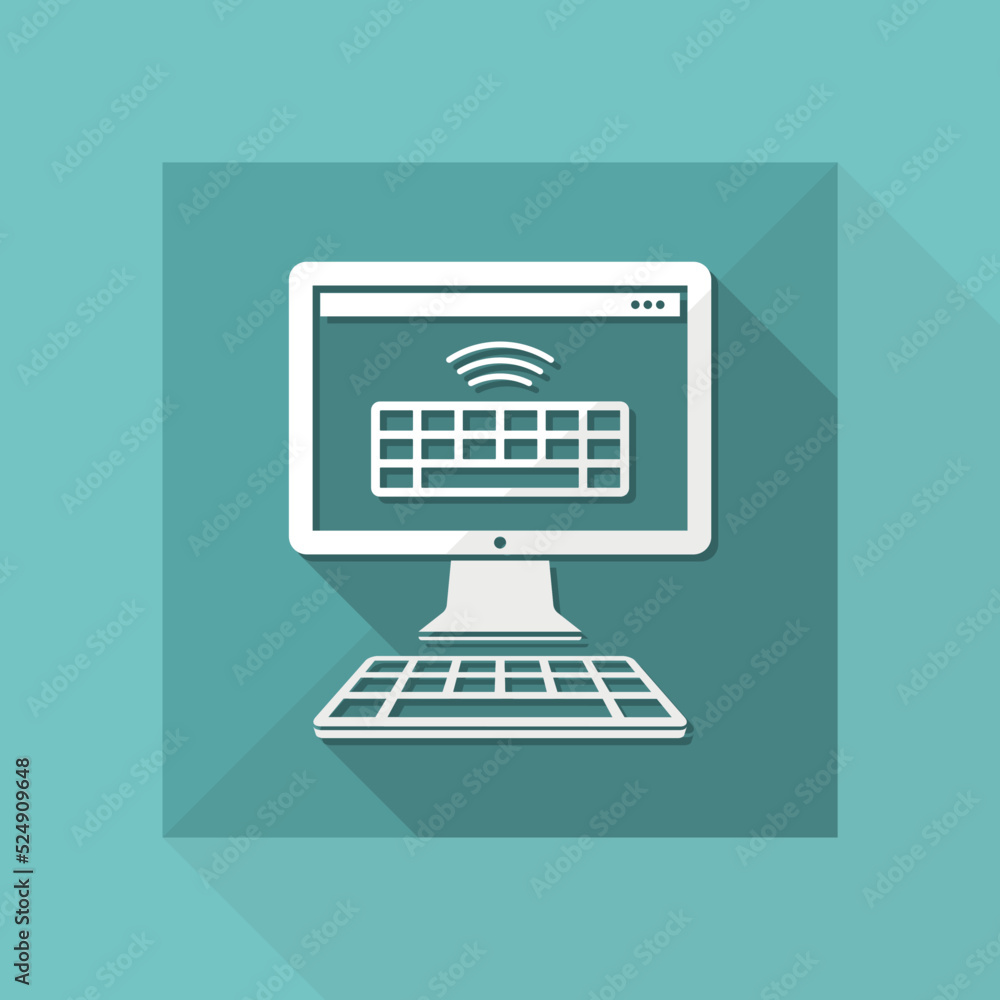 Poster wireless keyboard - vector flat minimal icon