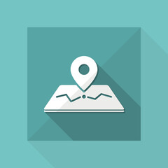 Pointer and map - Vector flat minimal icon