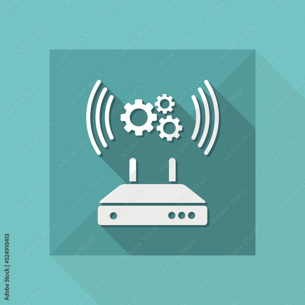 Poster router or modem setting icon
