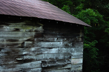 Close up of old barn