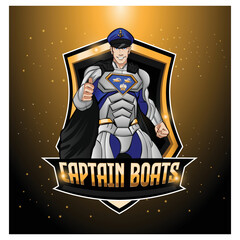 Captain of ship esport gaming mascot logo
