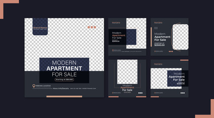 Real estate apartment and house for sale Instagram post template