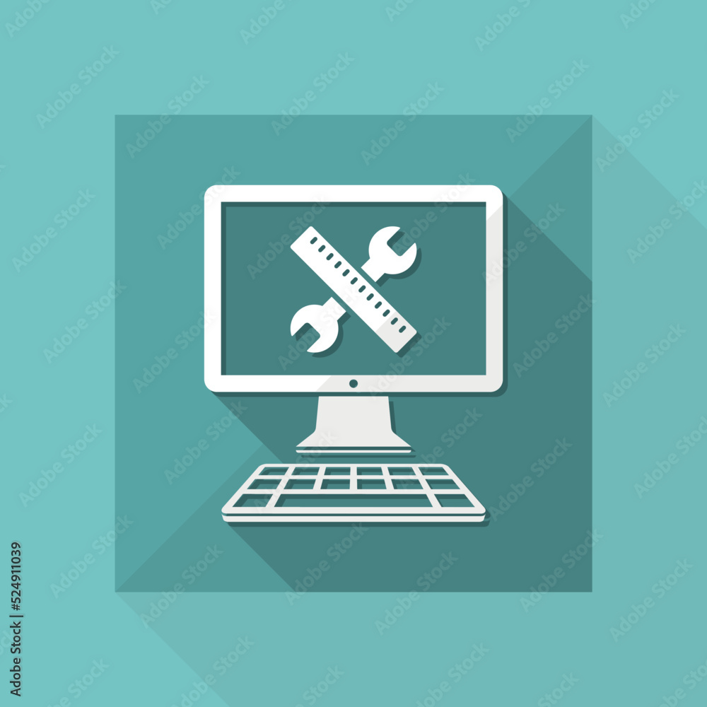 Poster software for design and project - vector icon