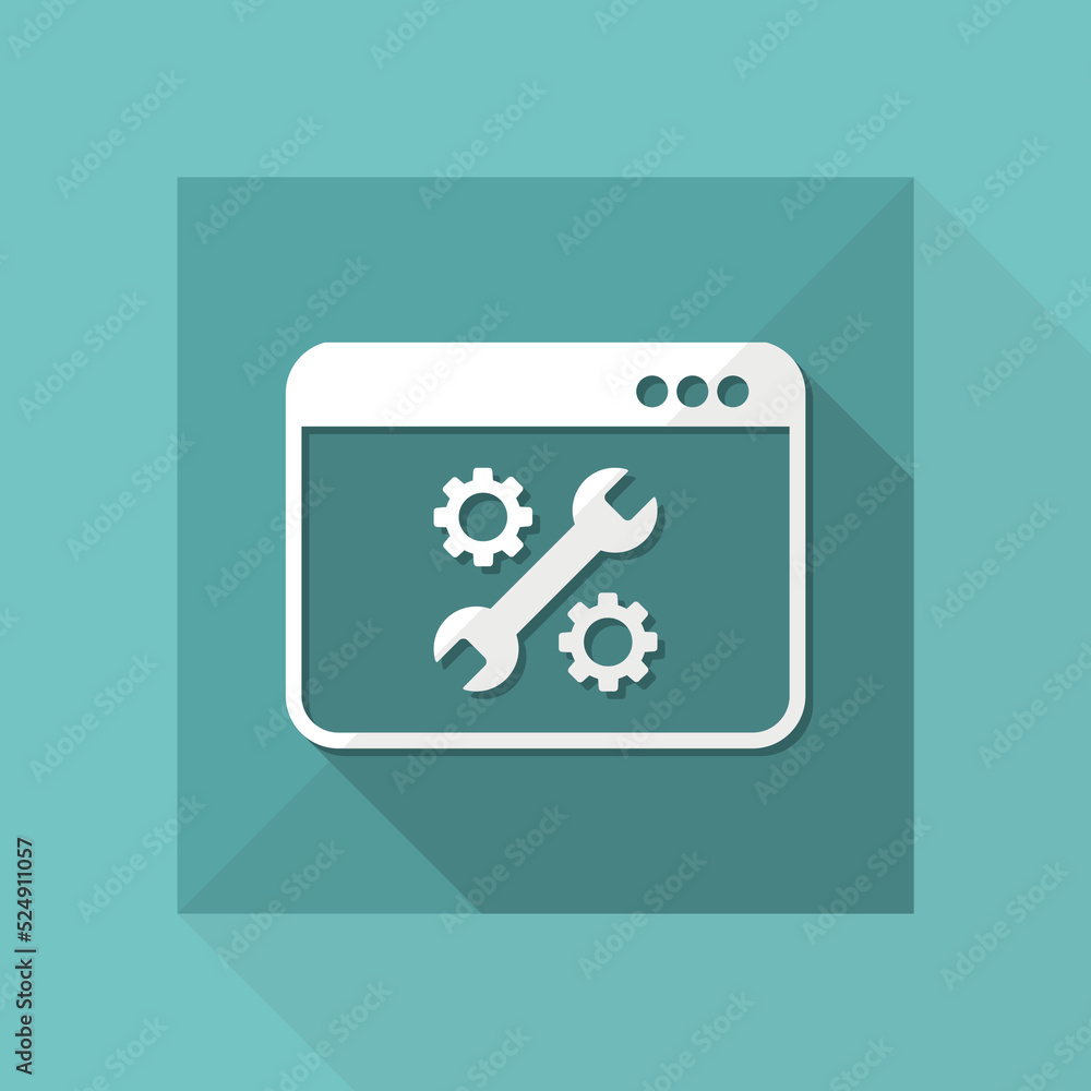 Poster computer setting - vector flat icon