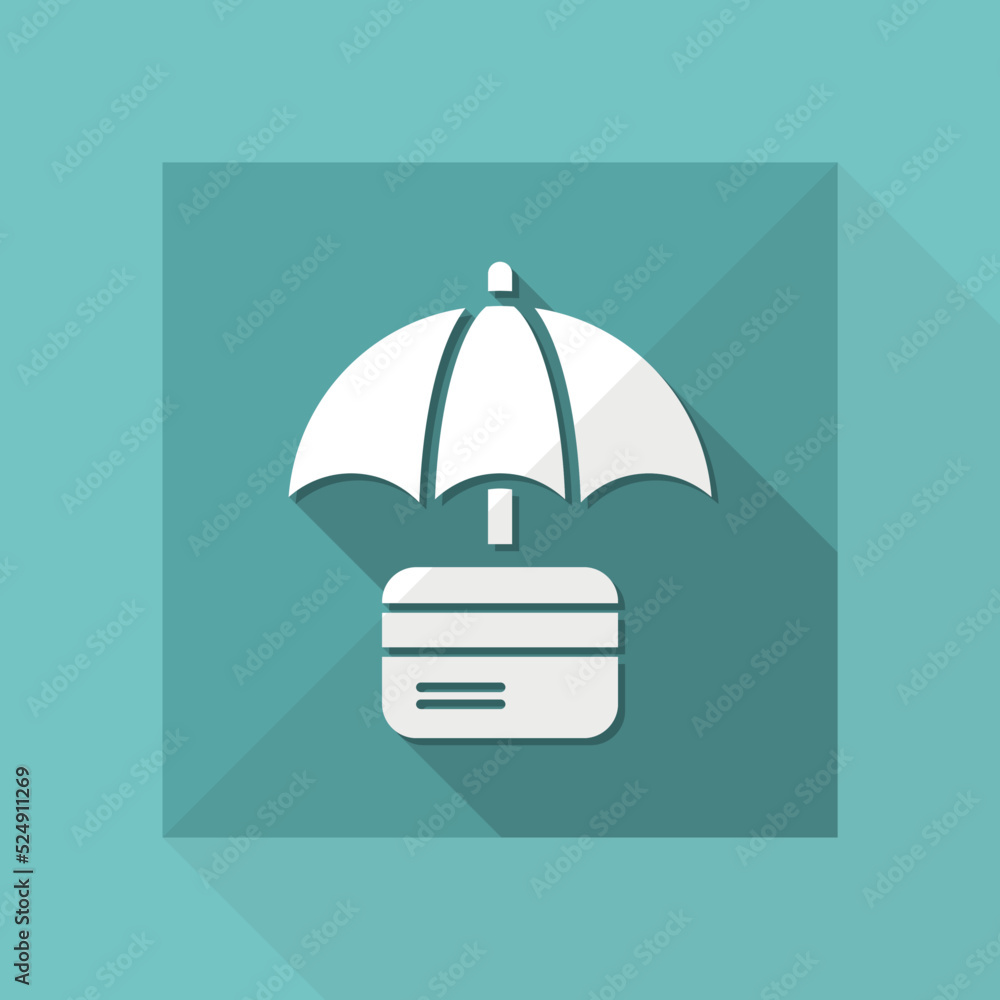 Poster protected payment - minimal vector icon