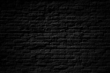 Fototapeta na wymiar Black brick wall background or texture