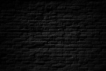 Papier Peint photo autocollant Mur de briques Fond ou texture de mur de briques noires