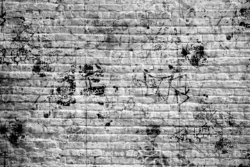 Cercles muraux Vieux mur texturé sale White brick wall background or texture
