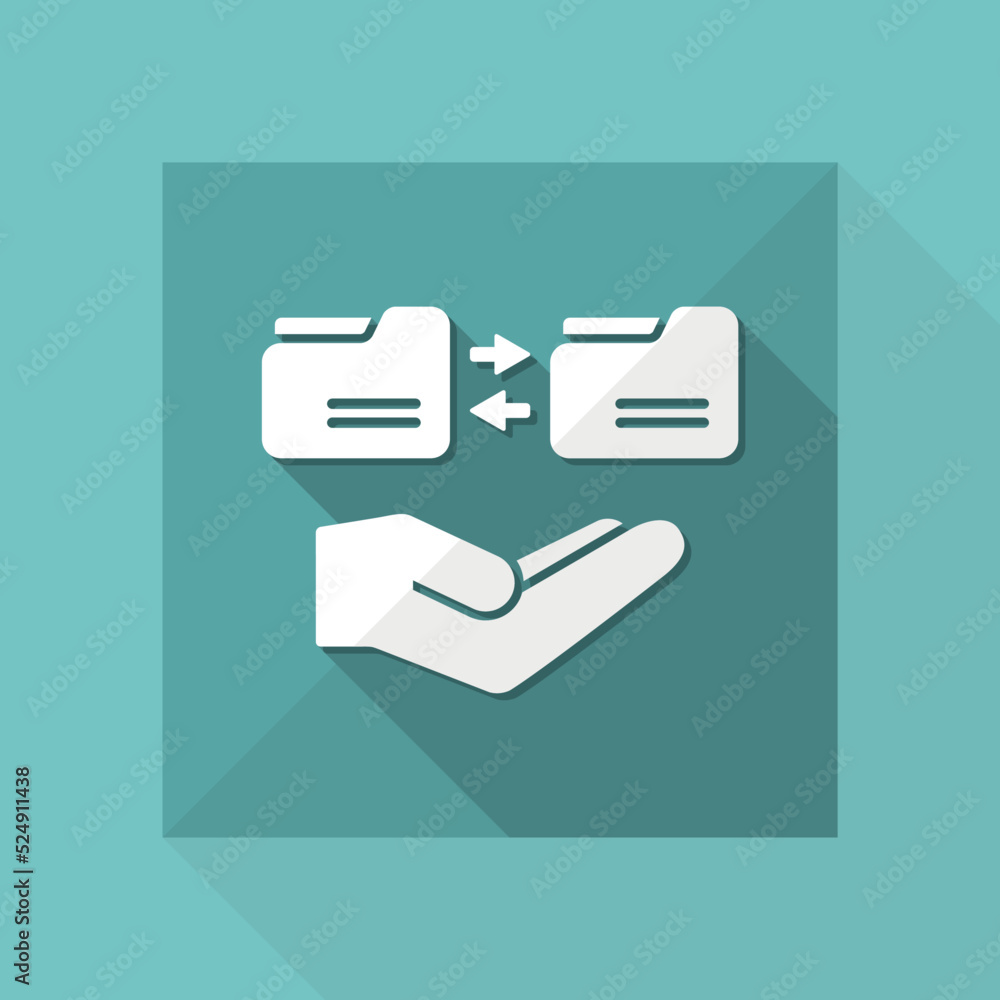 Poster service offer - folder synchronization - minimal icon