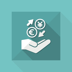 Money exchange services - Euro/JPY - Minimal icon