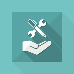 Wrench and pen - Design project icon