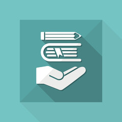 Book and pencil - Minimal vector icon