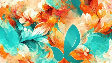 abstract watercolor background with flowers, massage spa aromatherapy beautiful calm wallpaper