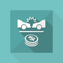 Car insurance payment - Dollars - Vector web icon