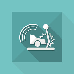 Satellite protection for car crashes - Vector web icon