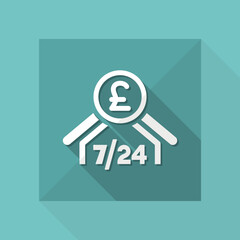 Banking services 7/24 - Vector flat icon