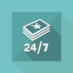 Banking services 7/24 - Vector flat icon