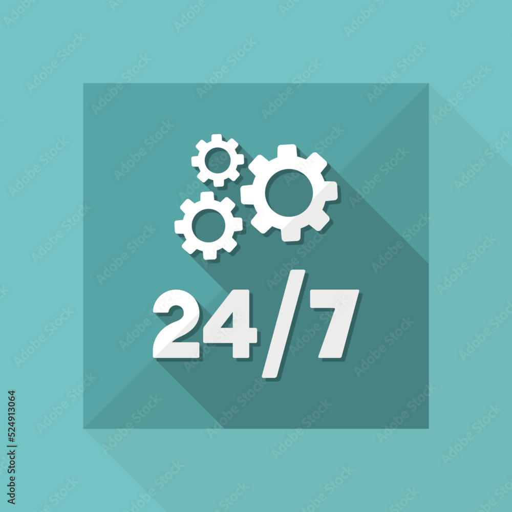 Poster steady technical support 24/7 - vector web icon