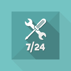 Assistance services 7/24 - Vector web icon