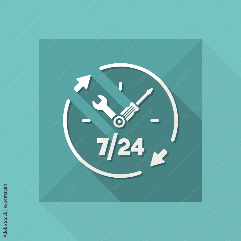 Poster full time technical assistance services - vector web icon