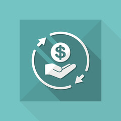 Full money services - exchange or transfer - Vector web icon