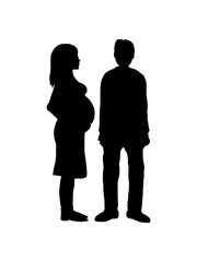 Schwangere Frau Mann arm 