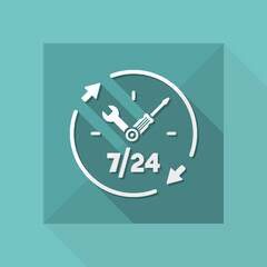Full time technical assistance services - Vector web icon
