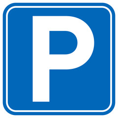 blue parking sign template - obrazy, fototapety, plakaty