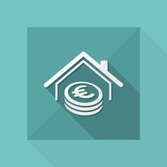 Real estate - Home cost - Vector web icon