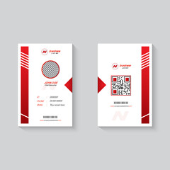 Modern corporate business card design with red, black, and orange color vector illustration