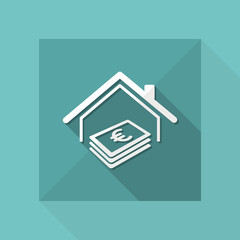 Fototapeta na wymiar Real estate - Home cost - Vector web icon