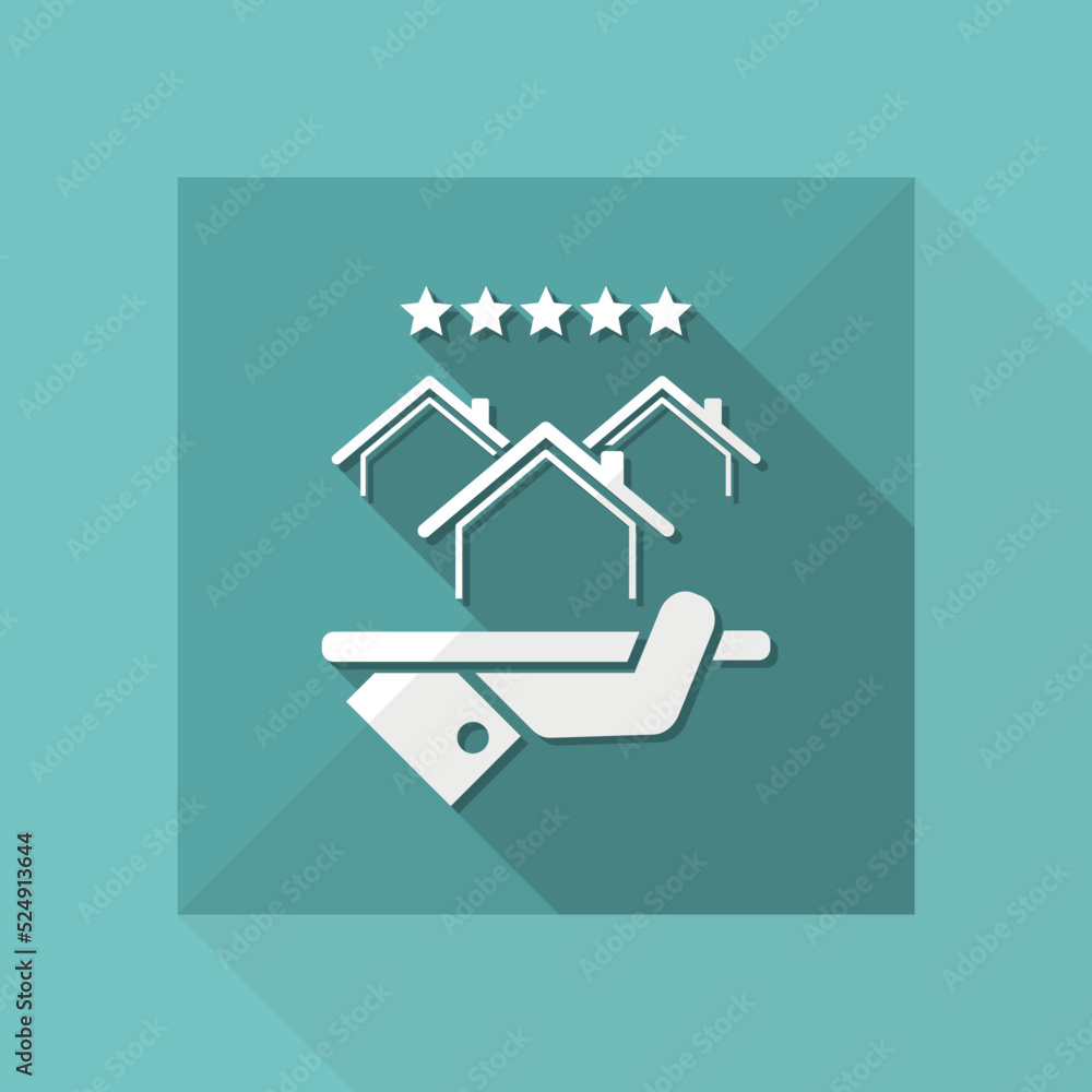 Poster top rating residence - vector web icon