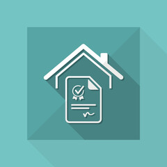 Home certification - Vector web icon