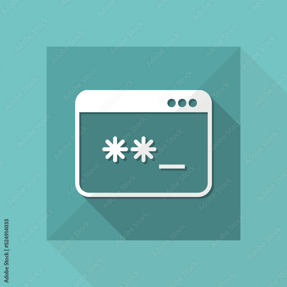 Poster private account - password - vector web icon