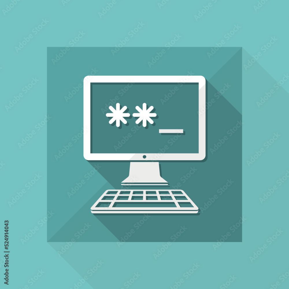 Poster private account - password - vector web icon