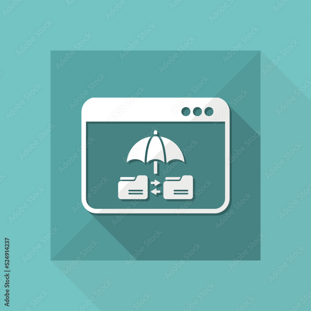 Poster protected data transfer - vector web icon