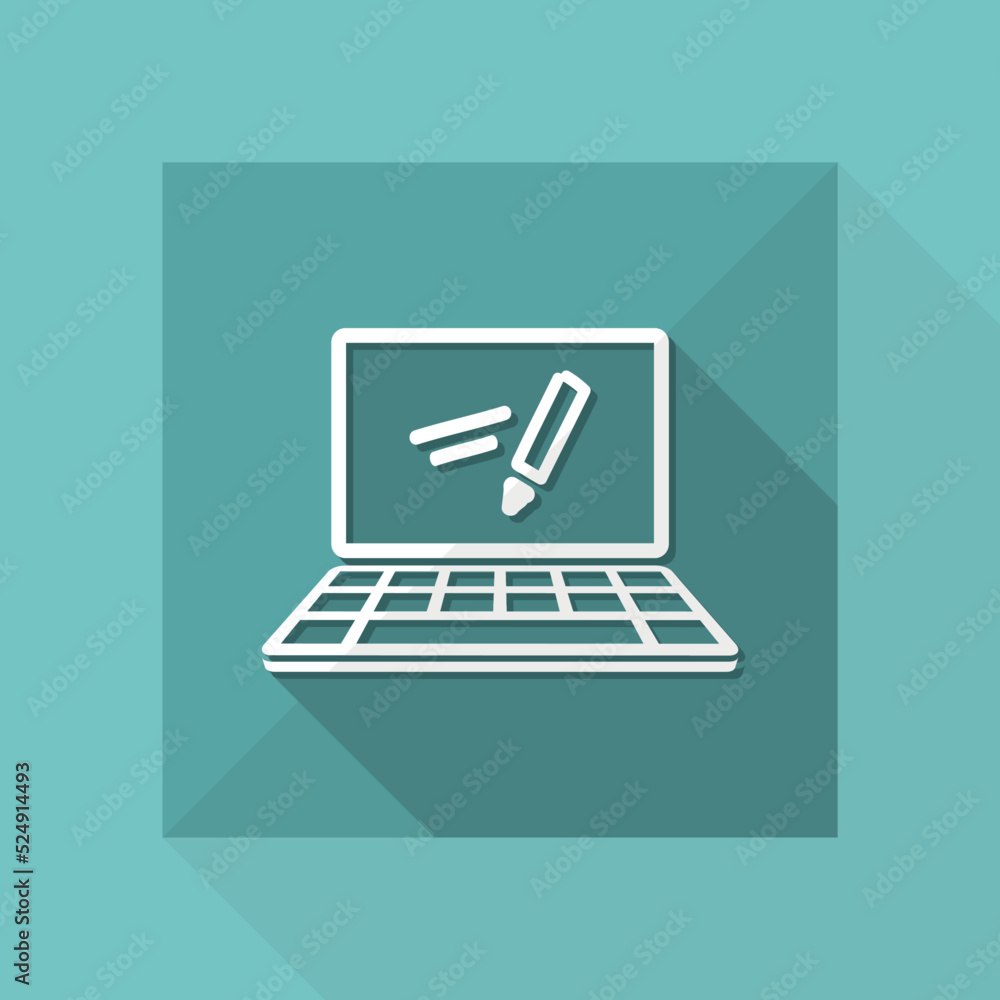Poster application for handwrite - vector flat icon