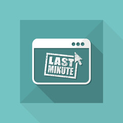Last minute web grunge stamp link button - Vector flat icon