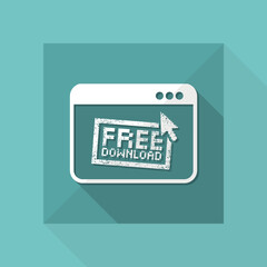 Free download grunge button - Vector flat icon