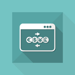 Money transfer online - Vector flat icon