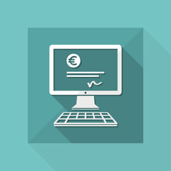 Financial document - Euro - Vector flat icon