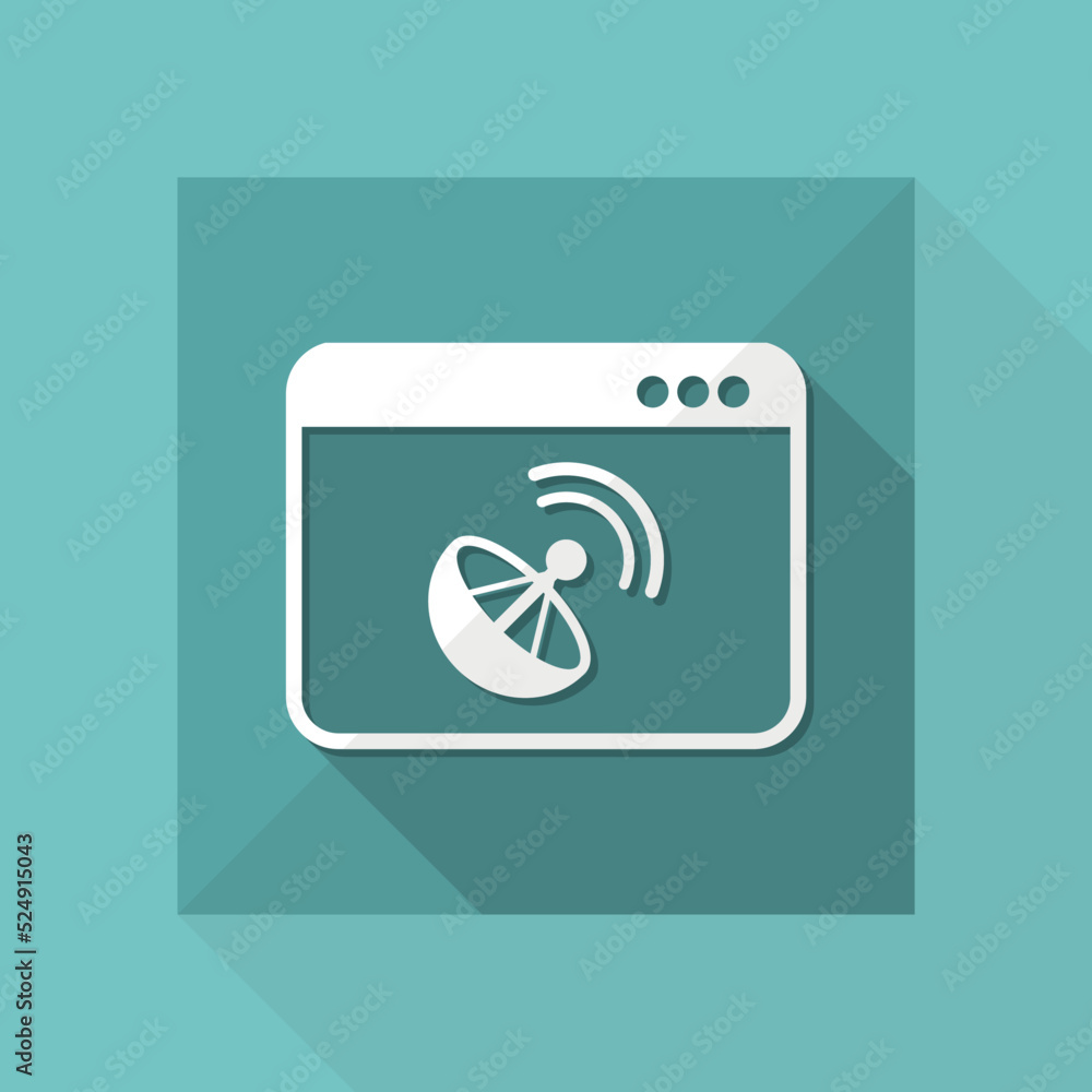 Poster satellite computer application - vector flat icon