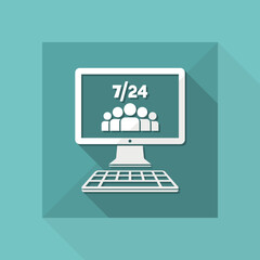 7/24 web team - Vector flat icon